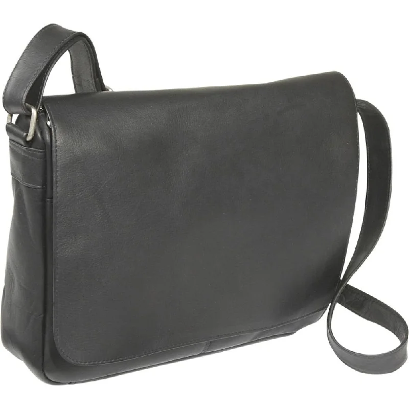 Leather Full Flap Over Shoulder Bag