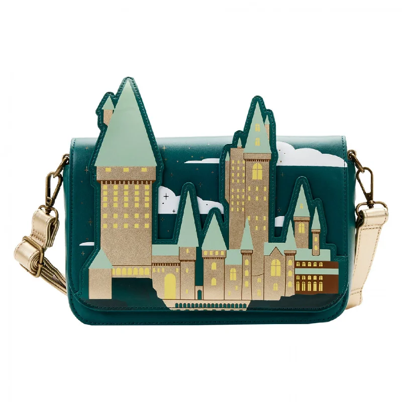 Harry Potter Golden Hogwarts Crossbody Bag by Loungefly