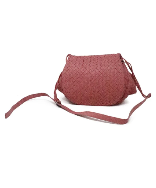 Bottega Veneta Pink Woven Leather Shoulder Bag