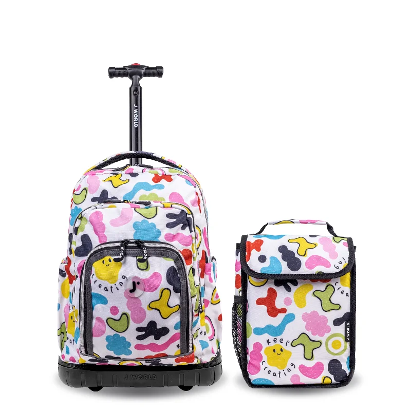 J World Lollipop Kiddo 16" Kids Rolling Backpack and Lunch Bag