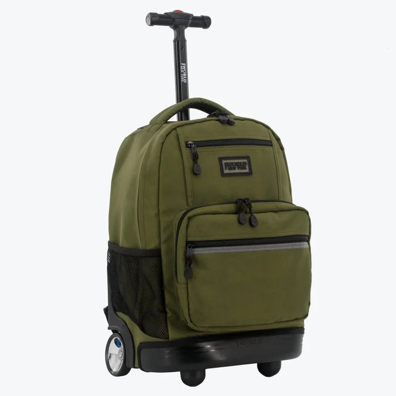 J World Sunlight Olive 18" Rolling Backpack