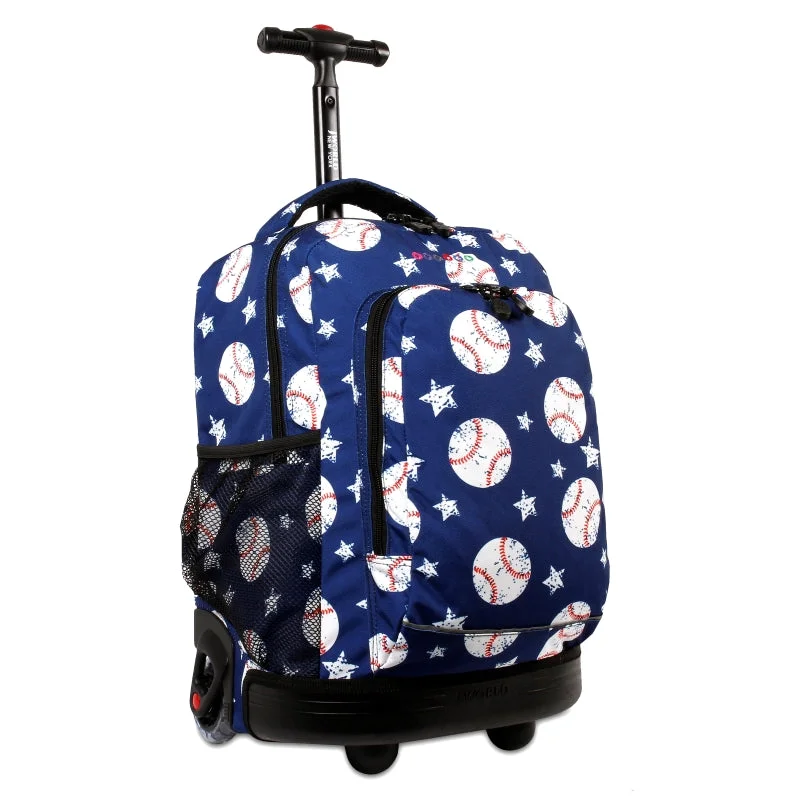 J World Sunny Baseball 17" Kids Rolling Backpack