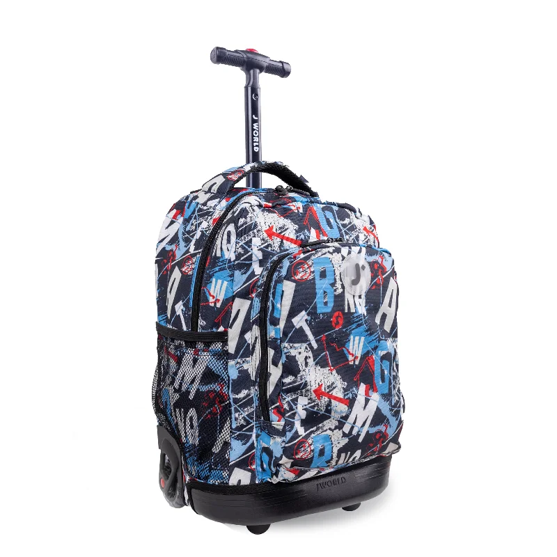 J World Sunny Graffiti 17" Kids Rolling Backpack