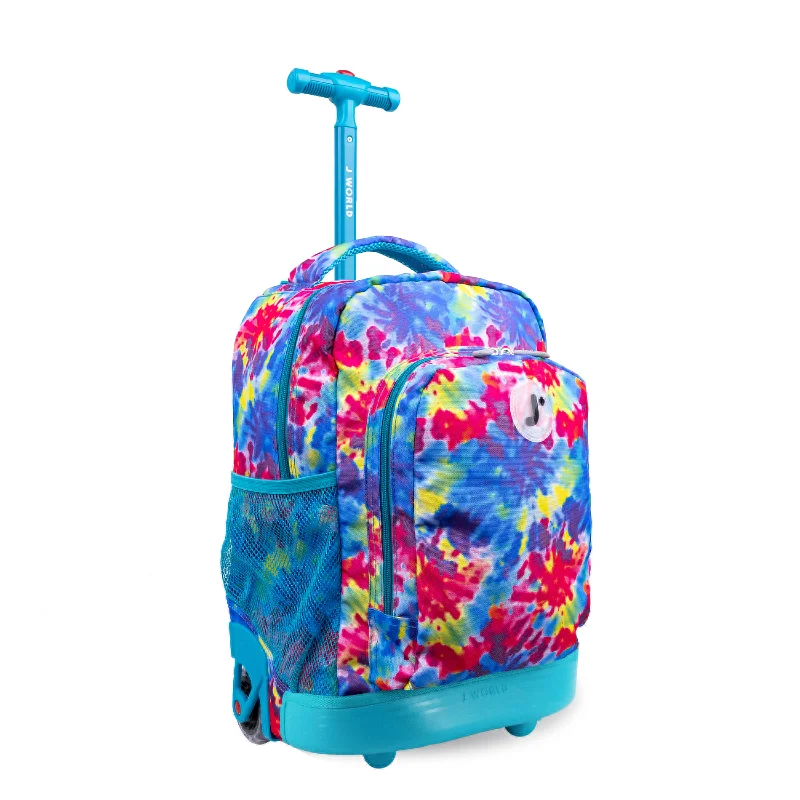 J World Sunny Tie Dye 17" Kids Rolling Backpack