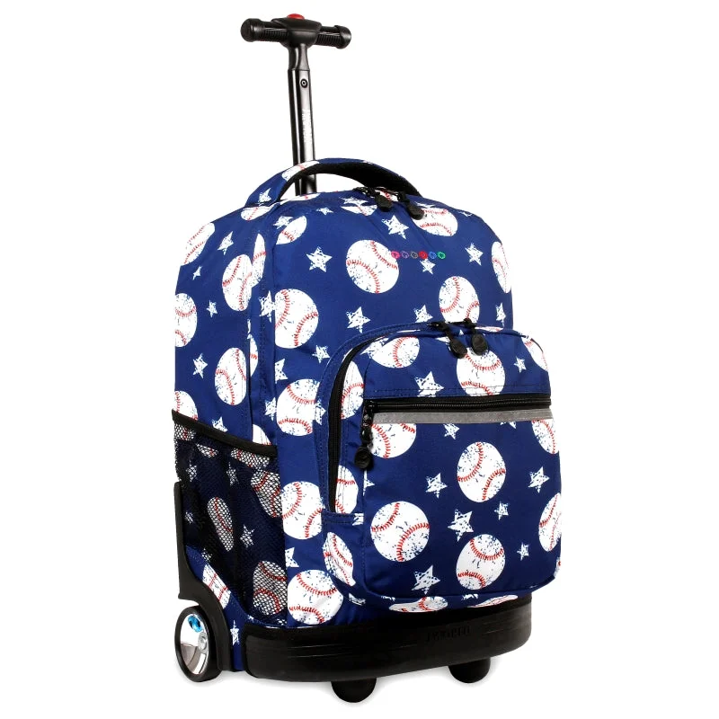 J World Sunrise Baseball 18" Rolling Backpack