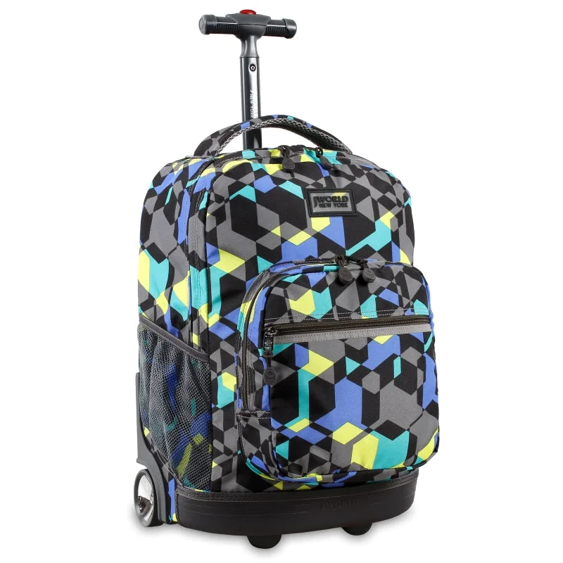 J World Sunrise Cubes 18" Rolling Backpack