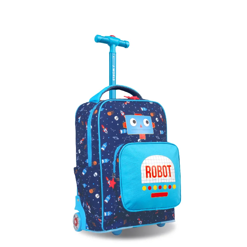 J World Sparkle Robot 15" Kids Rolling Backpack