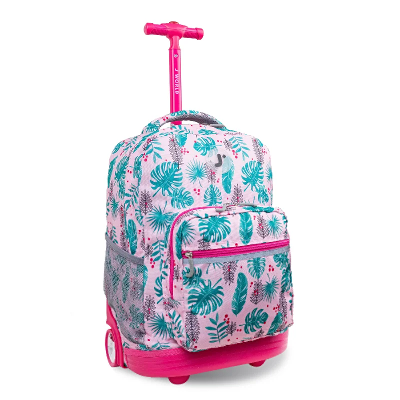 J World Sunrise Palm Leaves 18" Rolling Backpack