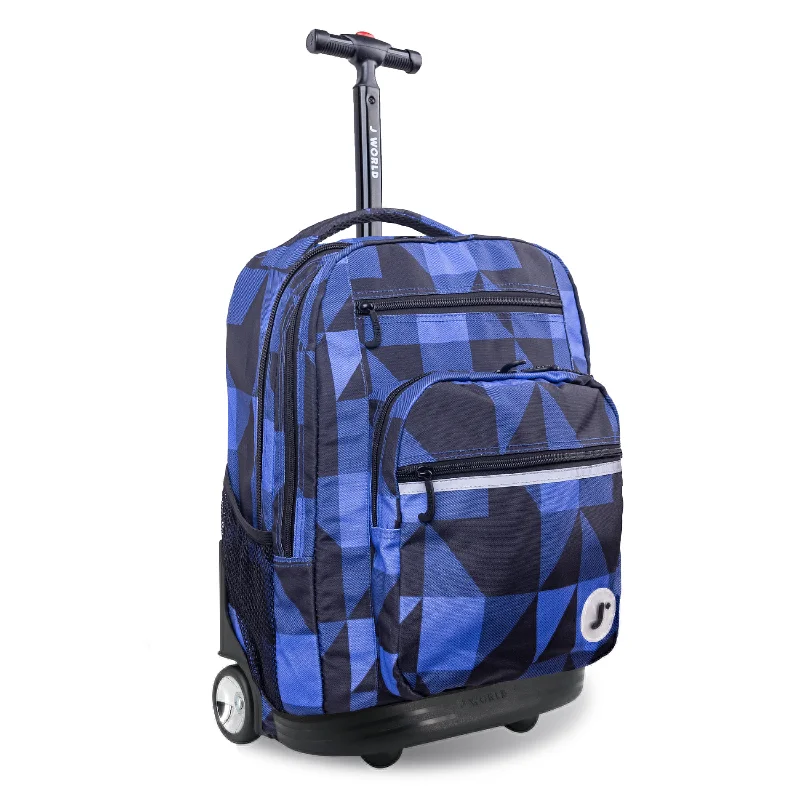 J World Sundance Block Navy 20" Rolling Backpack