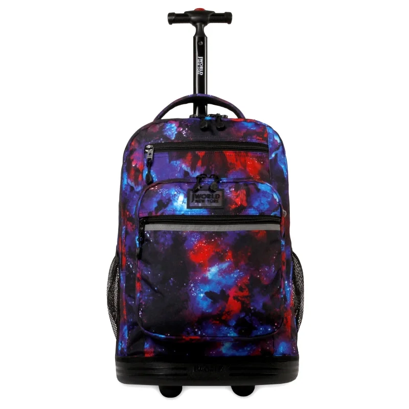 J World Unisex Sundance 20" Rolling Backpack With Laptop Sleeve For School And Travel, Galaxy