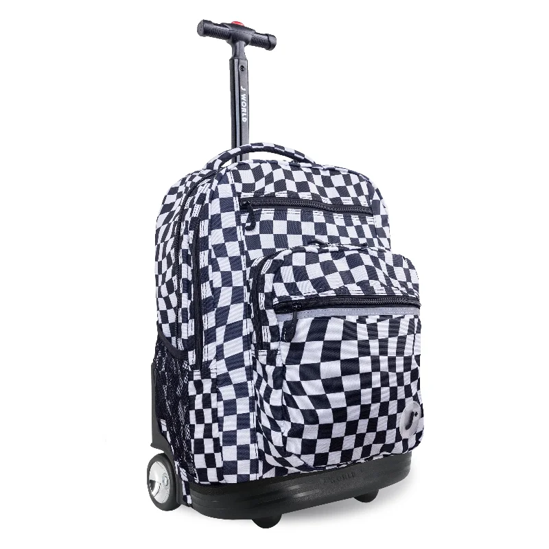 J World Sundance Wavy Checkers 20" Rolling Backpack