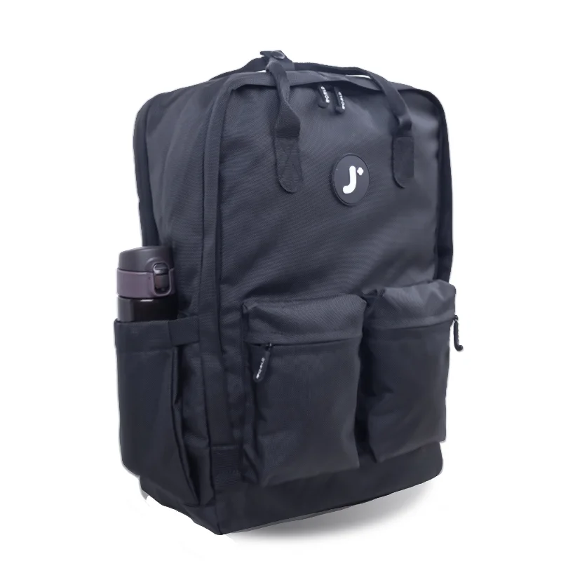 J World Timo Black Multi-Functional Laptop Backpack