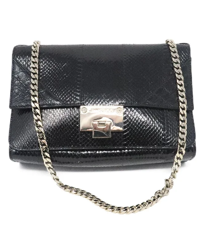 Jimmy Choo Black Leather Shoulder Bag