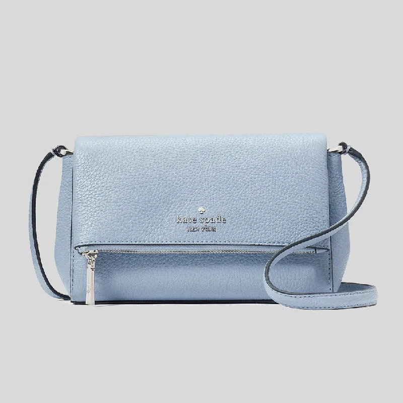 KATE SPADE Leila Mini Zip Crossbody Muted Blue RS-KE487