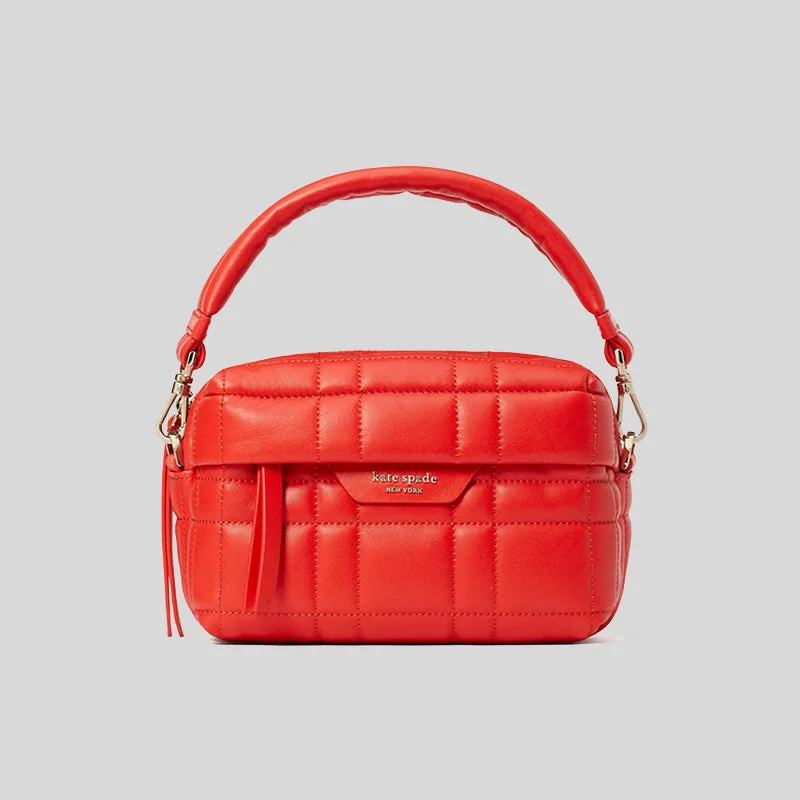 Kate Spade Softwhere Quilted Leather Small Convertible Crossbody Bright Red RS-K7999