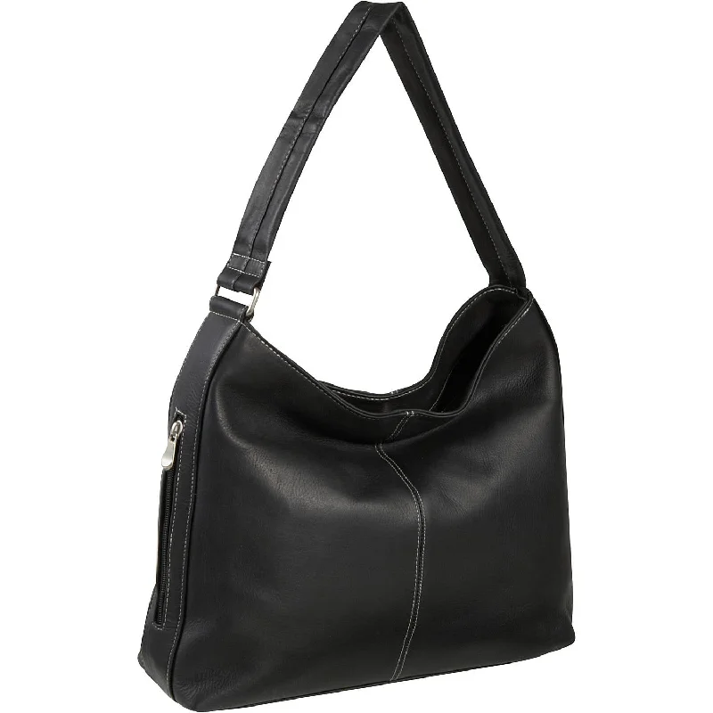 Le Donne Leather Shoulder Bag with Side Zip Pocket