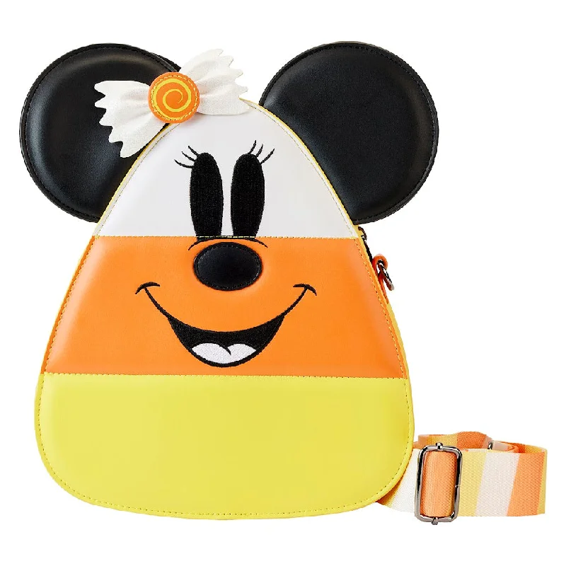 LOUNGEFLY DISNEY MICKEY AND MINNIE CANDY CORN CROSSBODY