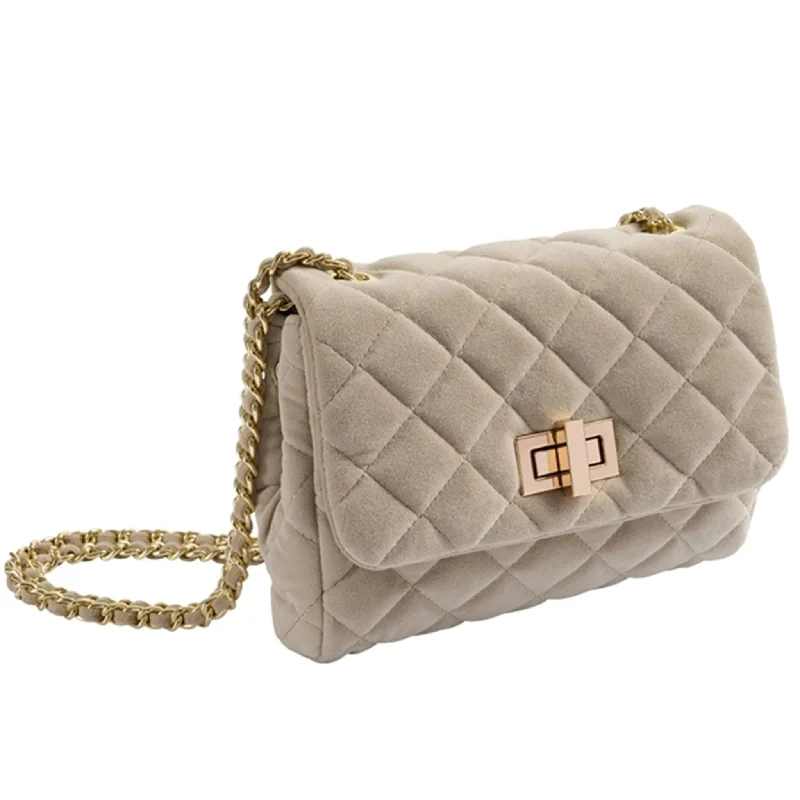 Milledeux Medium Velvet Bag Mouse Grey