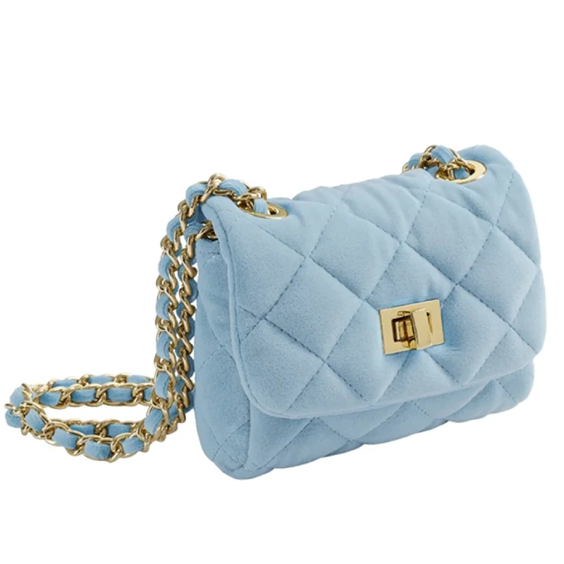 Milledeux Small Velvet Bag Light Blue