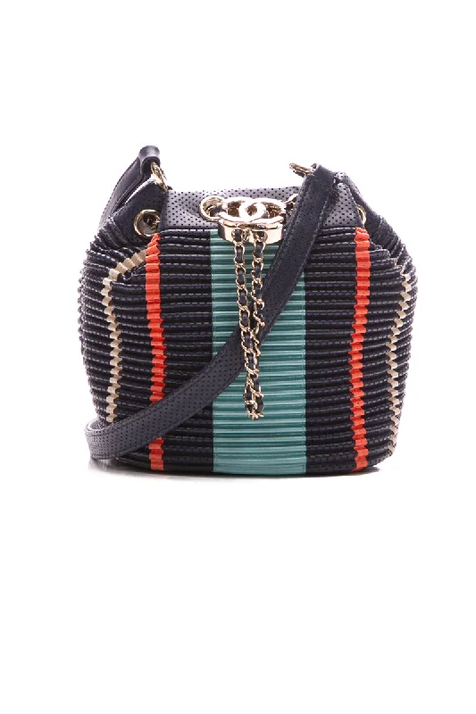 Perforated and Pleated Bucket Bag