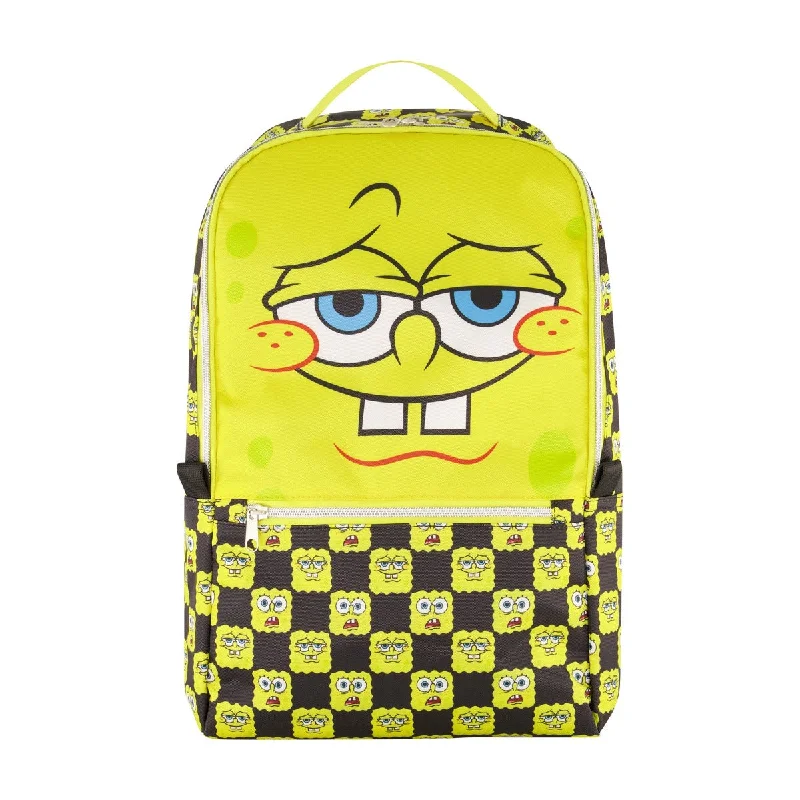 SpongeBob SquarePants Yellow Check Big Face Backpack