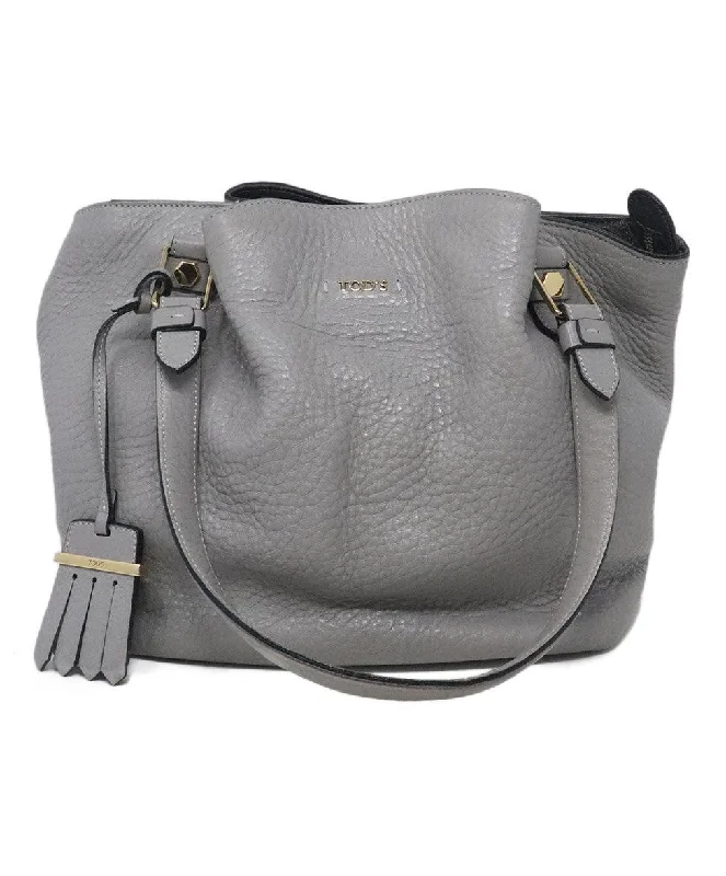 Tod's Grey Leather Shoulder Bag