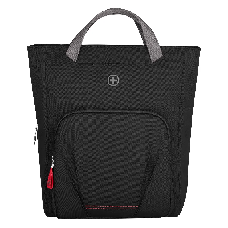 "Wenger, Motion Vertical, 15.6 Inches Laptop Tote Bag, 18 liters, Black, Work Backpack, Vertical Tote, Swiss Designed "